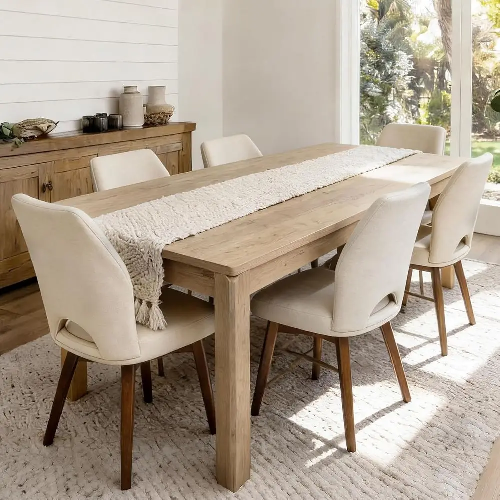 70 Rustic Rectangular Wooden Dining Table for 4-6, Suitable for Home Office and Family Gatherings, Easy to Clean
