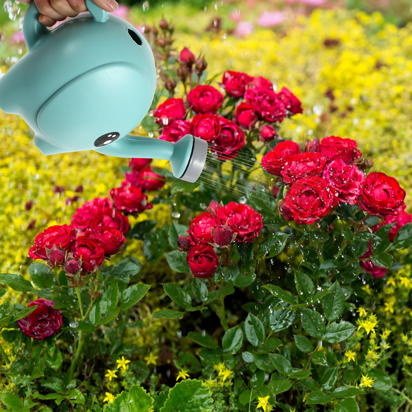 

Cute Cartoon Elephant Pot Plastic Long Spout Ergonomic Handle Spray Control For Small Houseplants Gardening Tool Flower