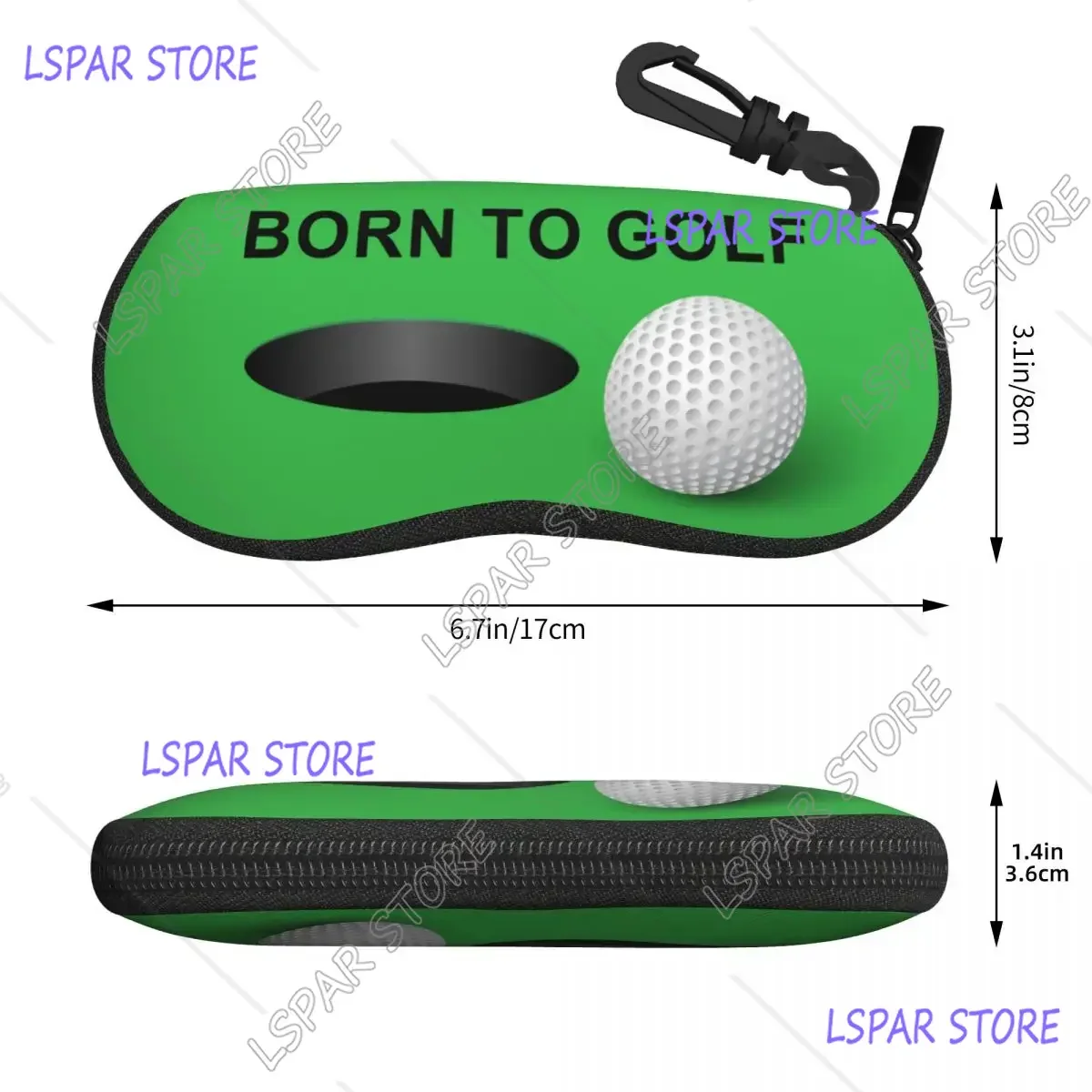 Custom Born To Golf Glasses Case Fashion Shell Eyeglasses Case Sunglasses Box
