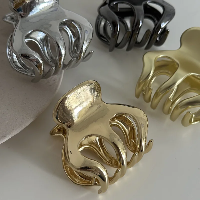 النساء غير النظامية الهندسة المعادن الشعر مخلب المشابك Hairgrip الفاخرة مقاطع الشعر دبابيس الشعر ذيل حصان حامل الفتيات اكسسوارات للشعر