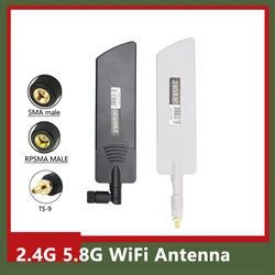 1PCS Hot Sell Dual Band 2.4G 5.8G Omni WiFi Zigbee Router Folding Antennas Rubber Waternoor Antenna With SMA TS9 RPSMA