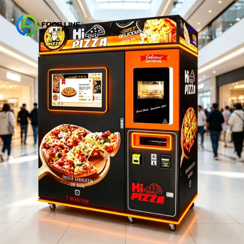 Customized Self‑Service Hot Pizza Vending Machine Commercial Full‑Automatic Touch Screen Baking Pizza Vendor Intelligent Device
