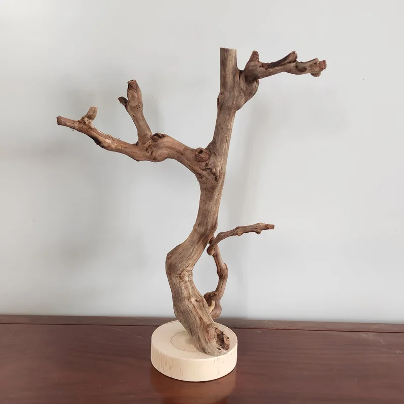 Wooden tree branches with bottom support ornaments, bookshelves, living room coffee table decorations,