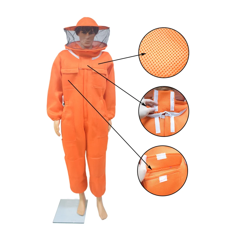 

Breathable Ultra Breeze Ventilated 3D Air Cotton Fabric Beekeeping Suit with Round Veil Beekeeping Gear Bee Tools