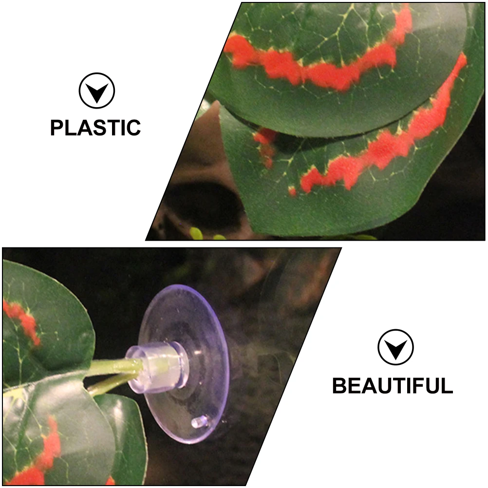 

4pcs Aquarium Hammock Fish Tank Bed Plastic Leaf Habitat For Freshwater Marine Tank Bright Color Safe Non-Fading Vivid Leaf