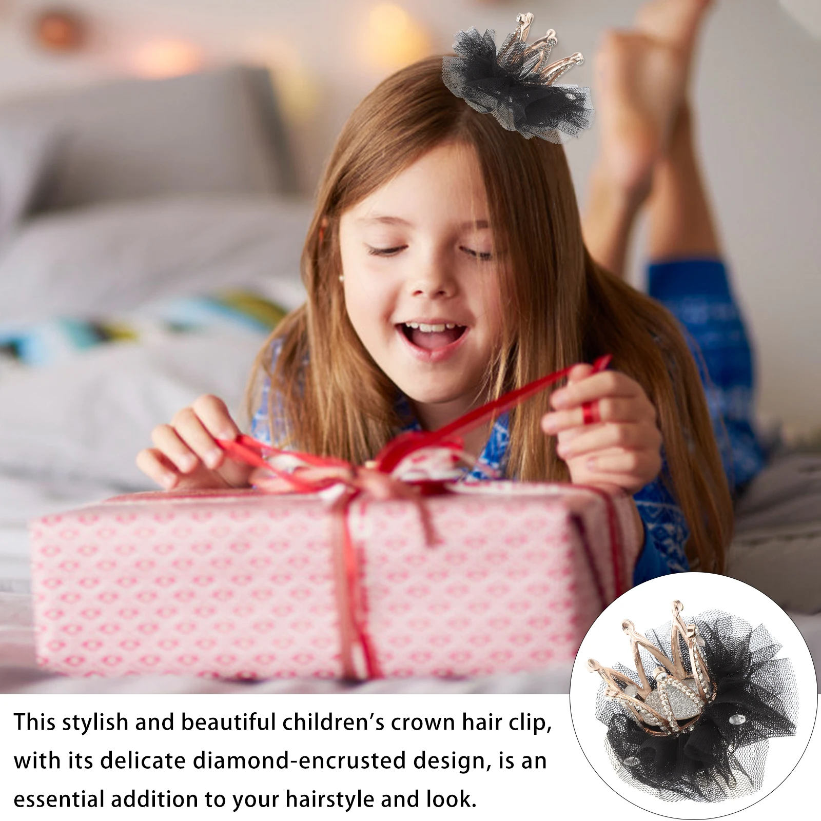 

1Pcs Kids Crown Hair Clip Deep Pink Rhinestone Bobby Bang Clips Hair Accessories for Girls Stylish Gift Bang Clip for Kids