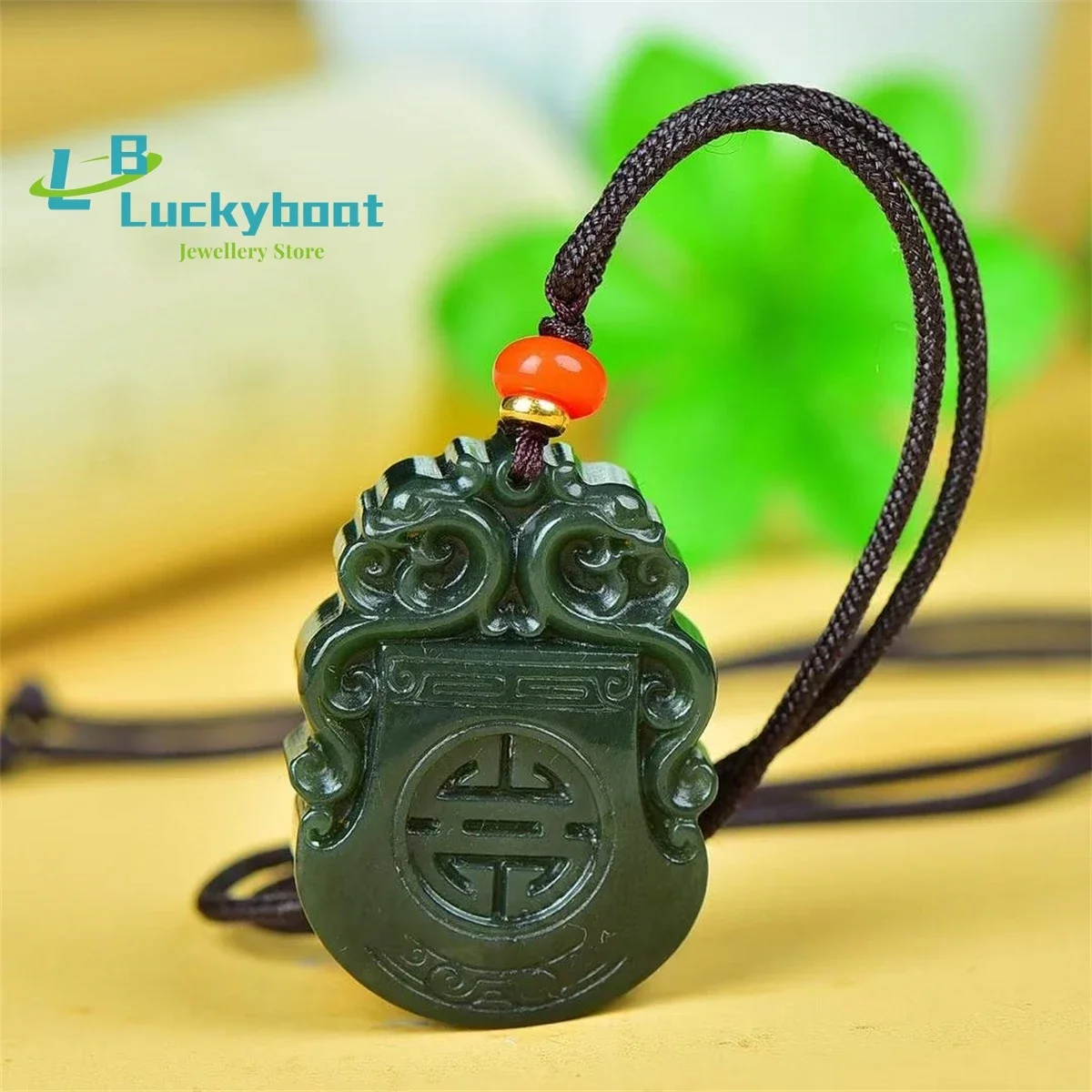 قلادة تنين عتيقة من Hetian Qingyu الطبيعية، شخصية بسيطة وأنيقة، أزياء رائعة متعددة الاستخدامات للرجال والنساء #2