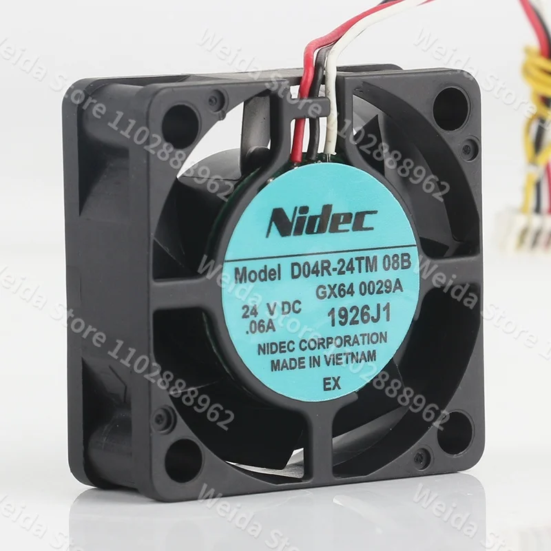 Nidec DC 24V 0.06A 4CM Quiet small copier machine 40X40X15MM industrial computer D04R-24TM 08B cooling fan
