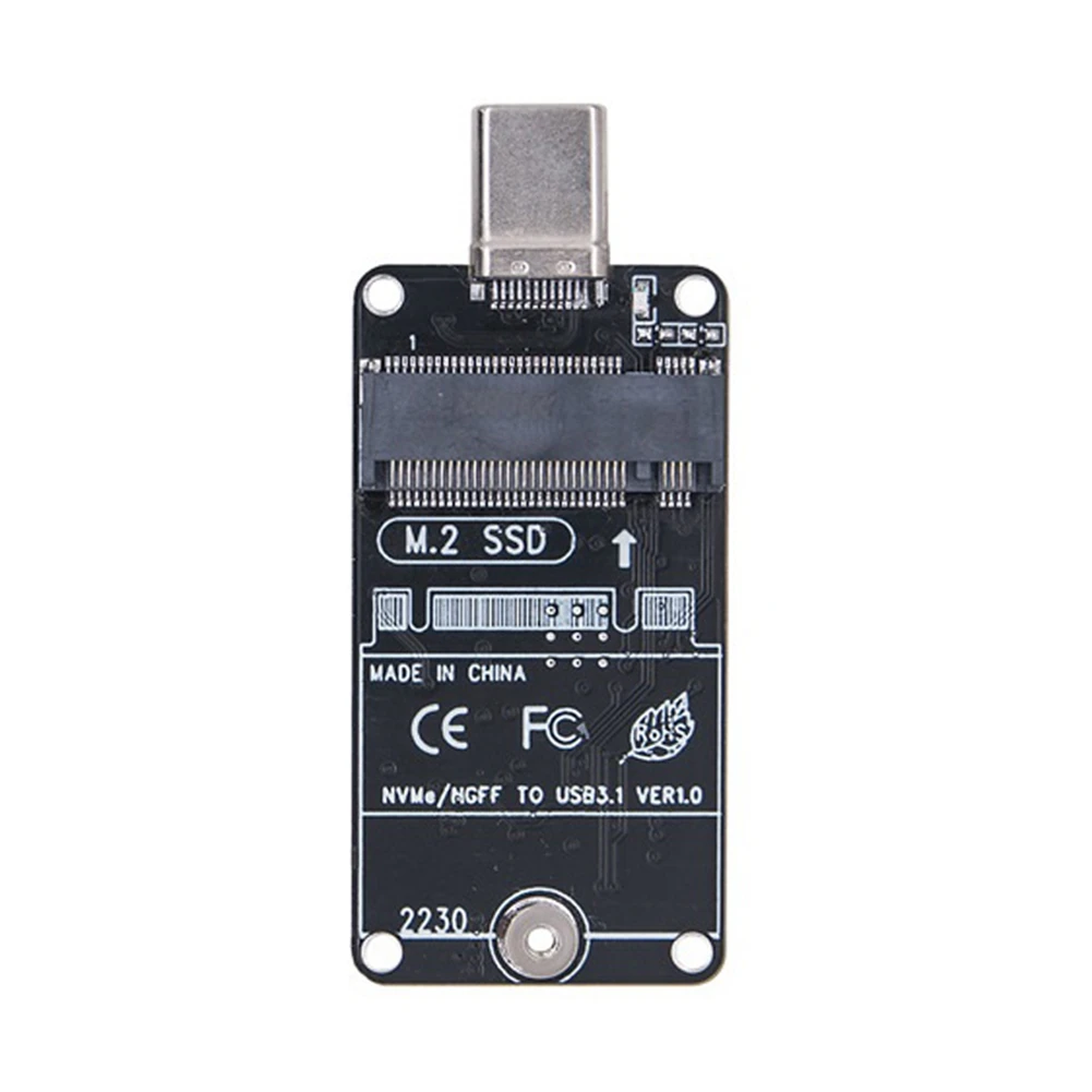 AAAEL-M.2 2230 SSD Adapter USB3.2 Type C Solid State Drive Case Double Protocol External Hard Drive Adapter