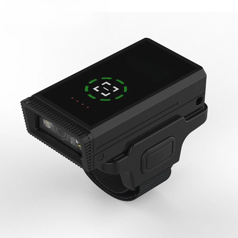 Wireless Bluetooth Ring Barcode Scanner, Portable Mini Finger Wearable 1D 2D QR Bar Code Reader for Inventory