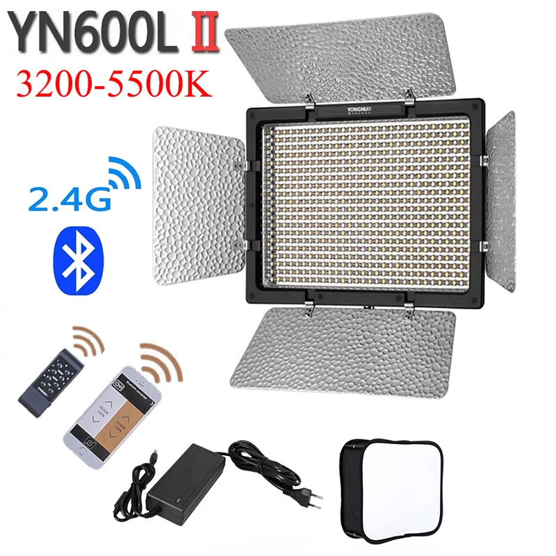 YONGNUO YN-600II YN600L II Bicolor LED Video Light 3200k-5500k Adjustable 600 LED Video Lamp with 2.4G Wireless Remote Control