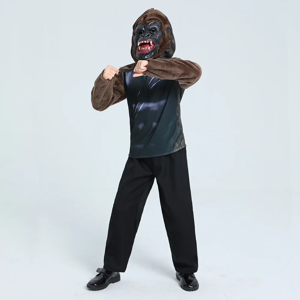 Carnevale Gorilla Boy Movie Character Costume Cosplay Halloween Stage Performance Holiday Party Suit manica lunga vestiti divertenti