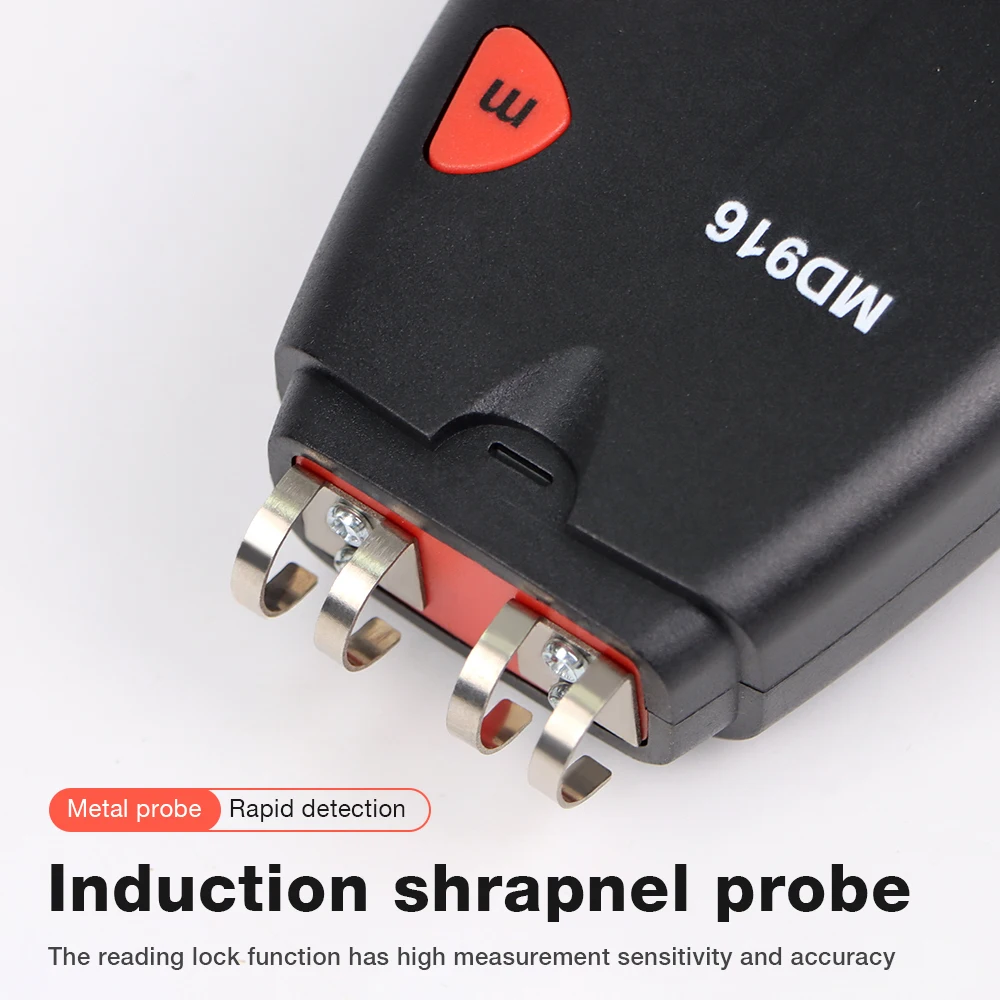 MD916 ورقة مقياس الرطوبة LCD مقياس الرطوبة الرقمي الخشب ورقة كاشف الرطوبة 2-40% اختبار محتوى الرطوبة لصناعة الورق