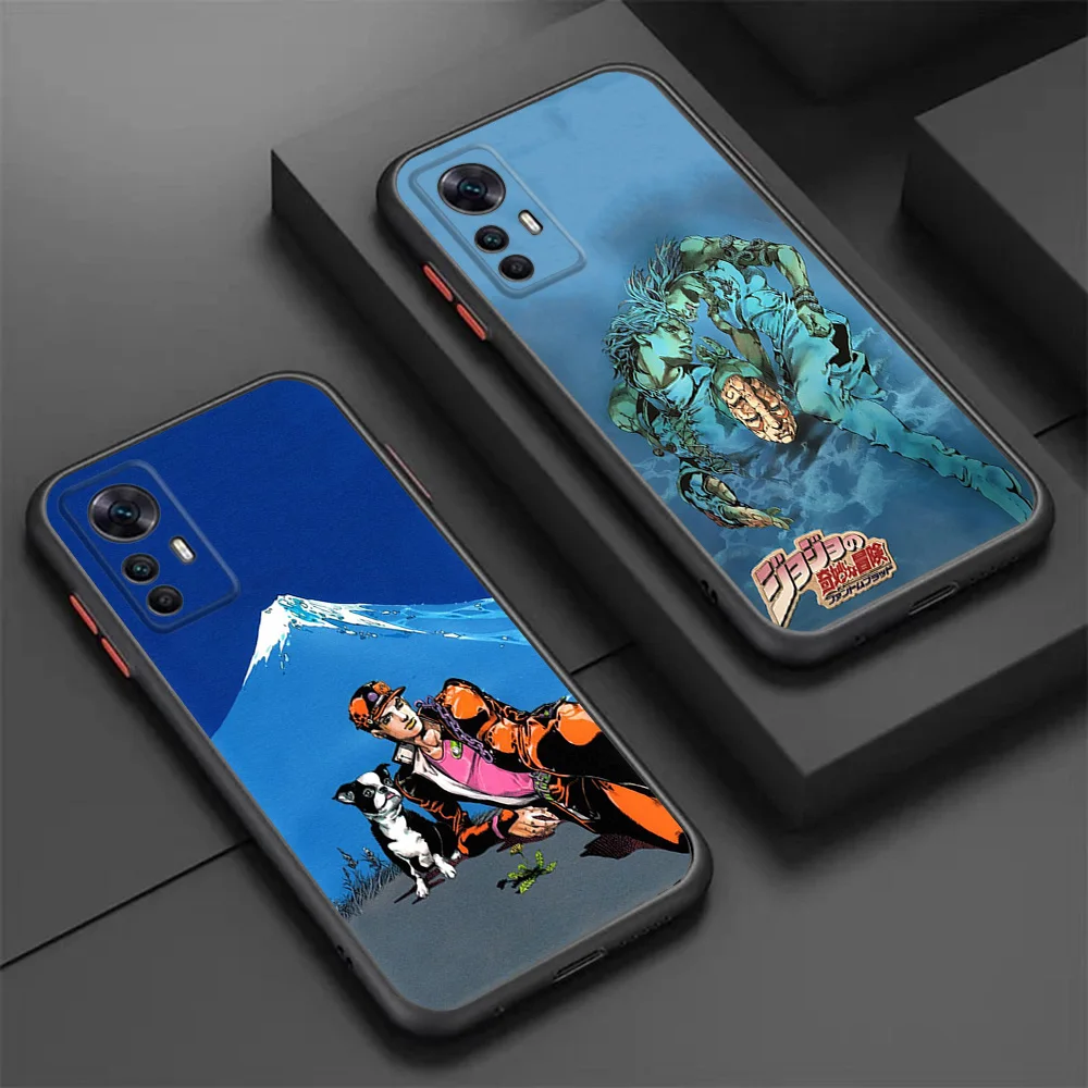 샤오미 휴대폰 케이스, 레드미 노트 9, 10 프로, 9t, 9t, 9c, 10a, 10c, 9s, 10s, 8, 7, 8t, 9i, 죠죠의 기묘한 모험, 블랙 반투명 커버