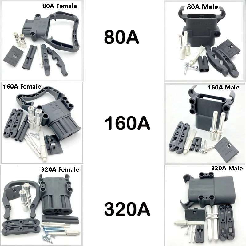 Imagem -03 - Rema-conector de Bateria de Empilhadeira Corrente Grande Porta-paletes Carregamento Rápido de Energia Plugue Macho e Fêmea 80a 160a 320a 150v