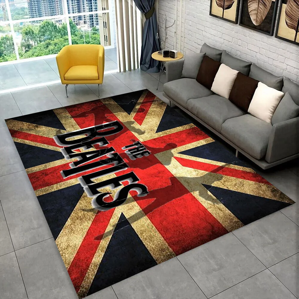 3D The B-Beatles Rock Band Star Carpet Rug for Bedroom Living Room Sofa Home Doormat Home Decor,Area Rug Non-slip Floor Mat Gift