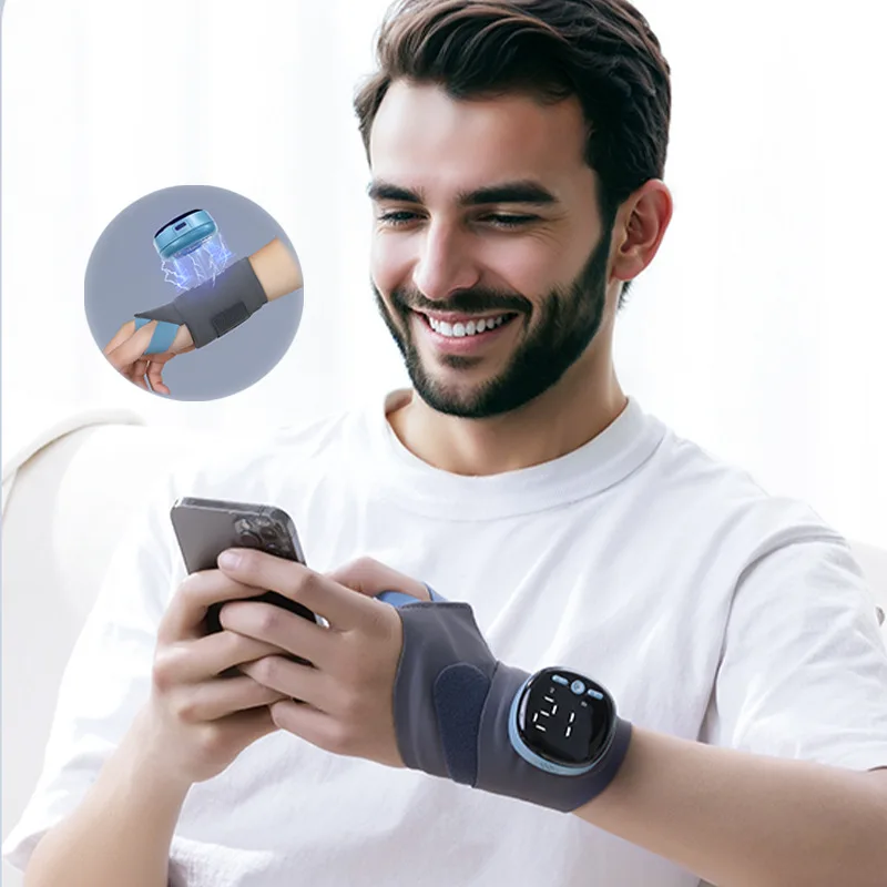 EMS Electric Wrist Massager Heating Hand Massage Brace Tenosynovitis Carpal Tunnel Pain Relief