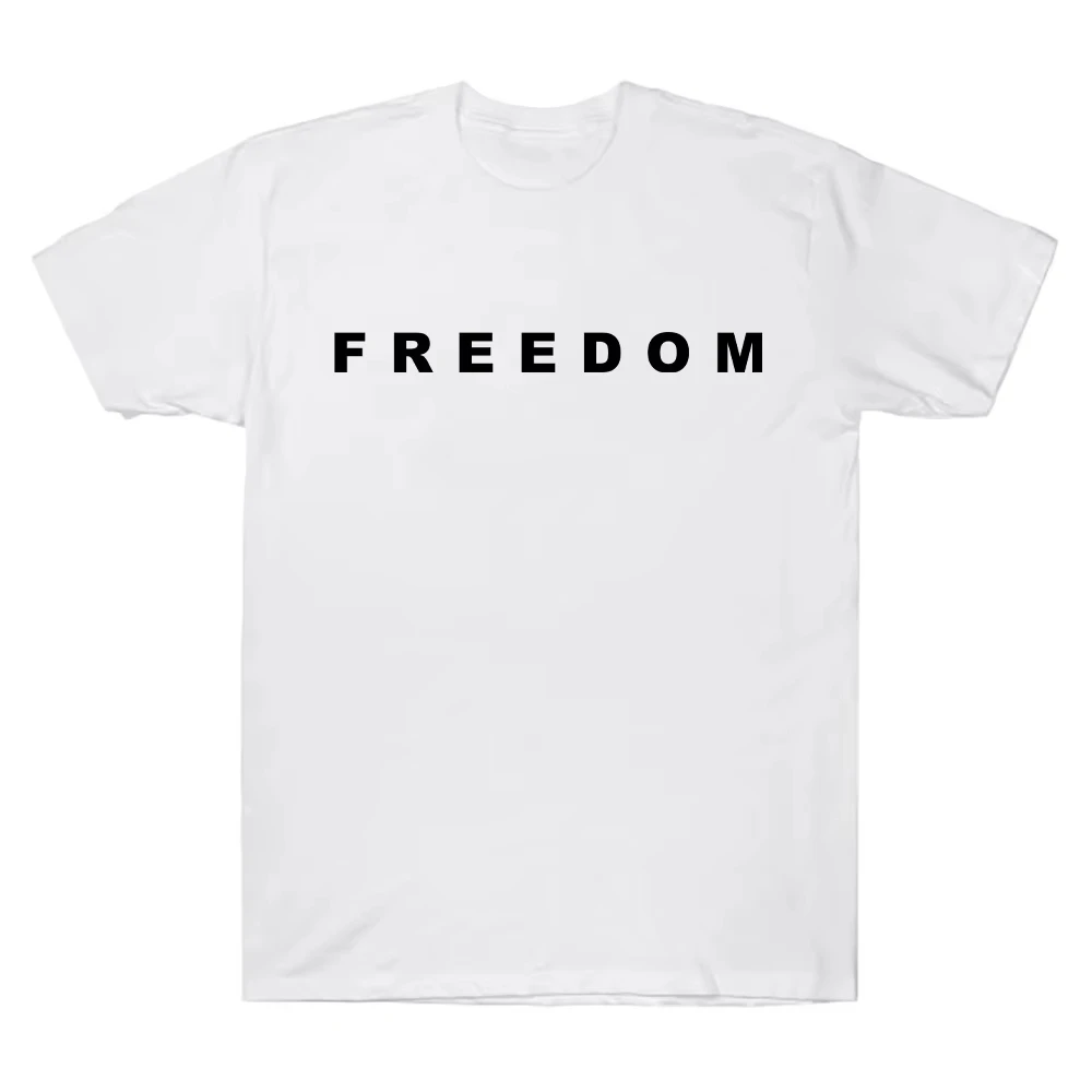تشارلي كيرك الحرية ميرش تي شيرت الحرية رسالة الجرافيك تي شيرت للجنسين عادية كم قصير طاقم الرقبة عالية الجودة القطن المحملة