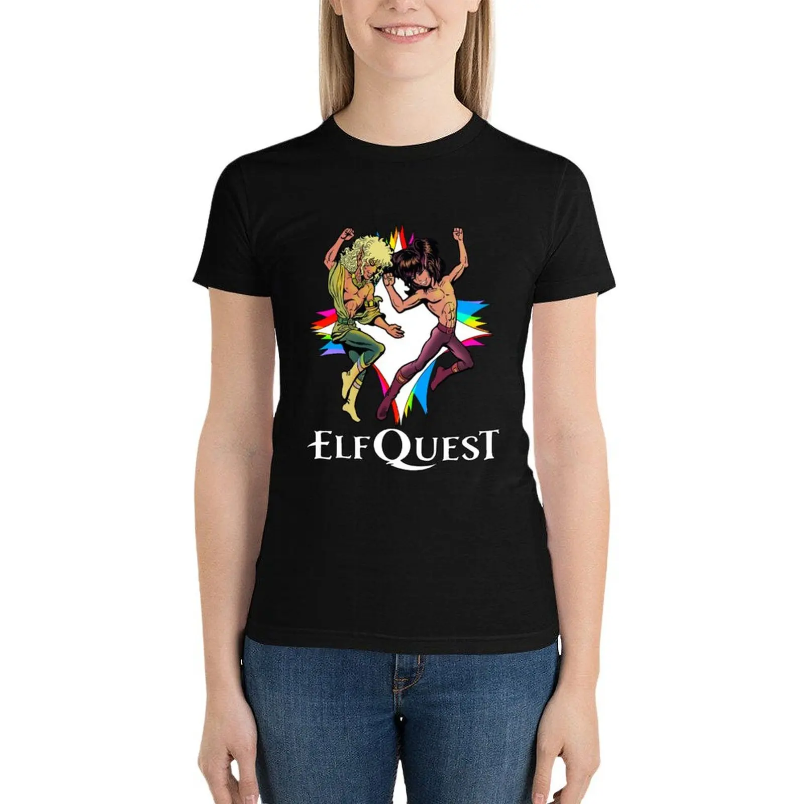 ElfQuest: Mender and Dart T-Shirt anime clothes korean fashion Woman T-shirts