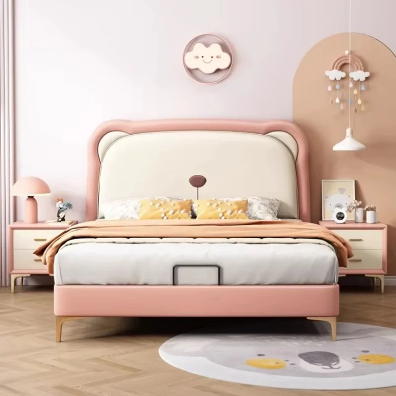 Girl Children Double Bed Modern Simple Small Princess King Bed Aesthetic Master Modular Camas Matrimonial Bedroom Furniture