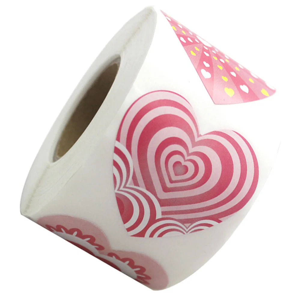 

500 Pcs Heart Envelope Sticker Party Seal Sealing for Valentine's Day Packing Bag Stickers Decoration Gift