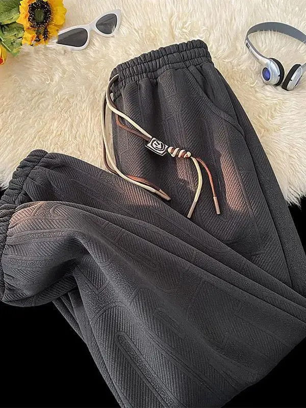 

Мужские утепленные брюки Slim Fit для повседневной носки, осенне-зимние, новые, укороченные, с манжетами, спортивные, модные, молодежные, из полиэфирного волокна