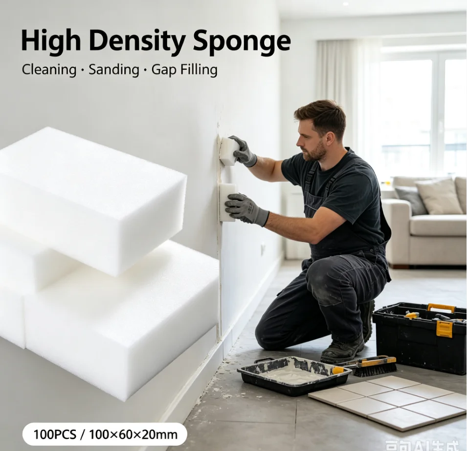 100Pcs/set Melamine Sponge Eraser Sponge Cleaner Cleaning Magic Sponge For Kitchen Bathroom Cleaning Tools Car Office Cleanser