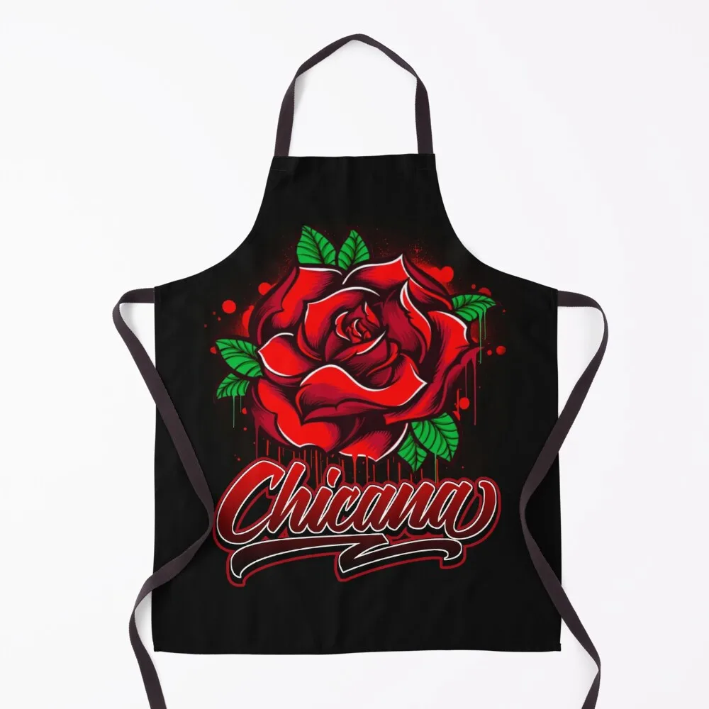 

The OG Family Clothing - Chicana Rose Graffiti Drip Apron chefs Cute Kitchen Apron