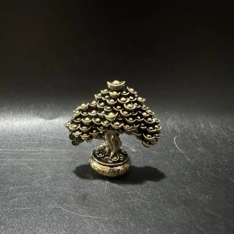 Brass Small Ingot Fortune Tree Ornament Mini Cash Cow Cornucopia Accessories