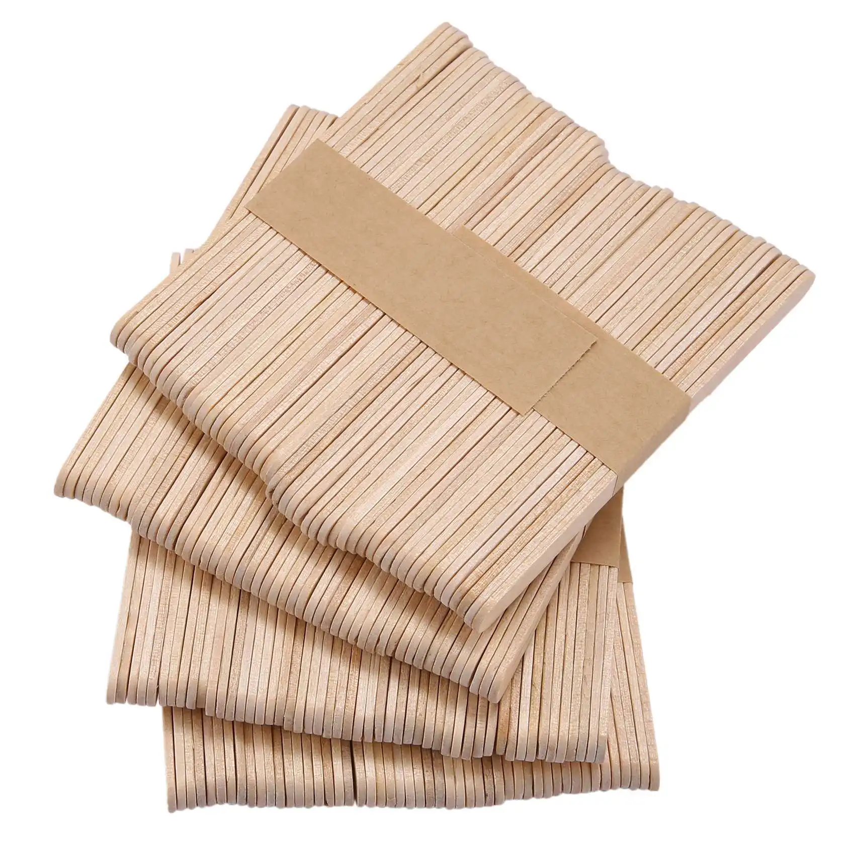 200 Pcs Craft Sticks Ice Cream Sticks Wooden Popsicle Sticks 114MM Length Treat Sticks Ice Pop Sticks