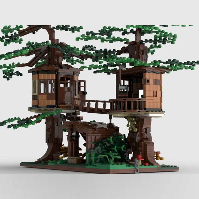 중세 성 모델 MOC 빌딩 블록 마을 나무집 모듈형 기술 어린이 휴일 선물 조립 장난감 세트