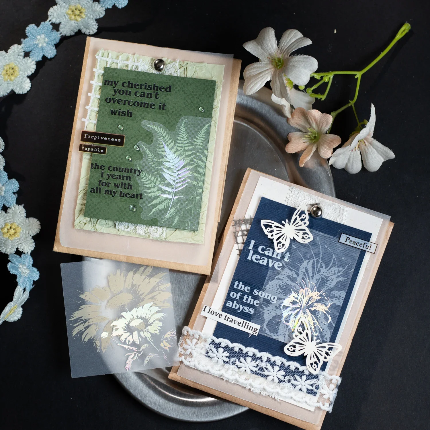 JIANWU Vintage Nature Plant Flower Landscape Material Collage Scrapbooking Sticker Creative DIY Journal Stationery view 3