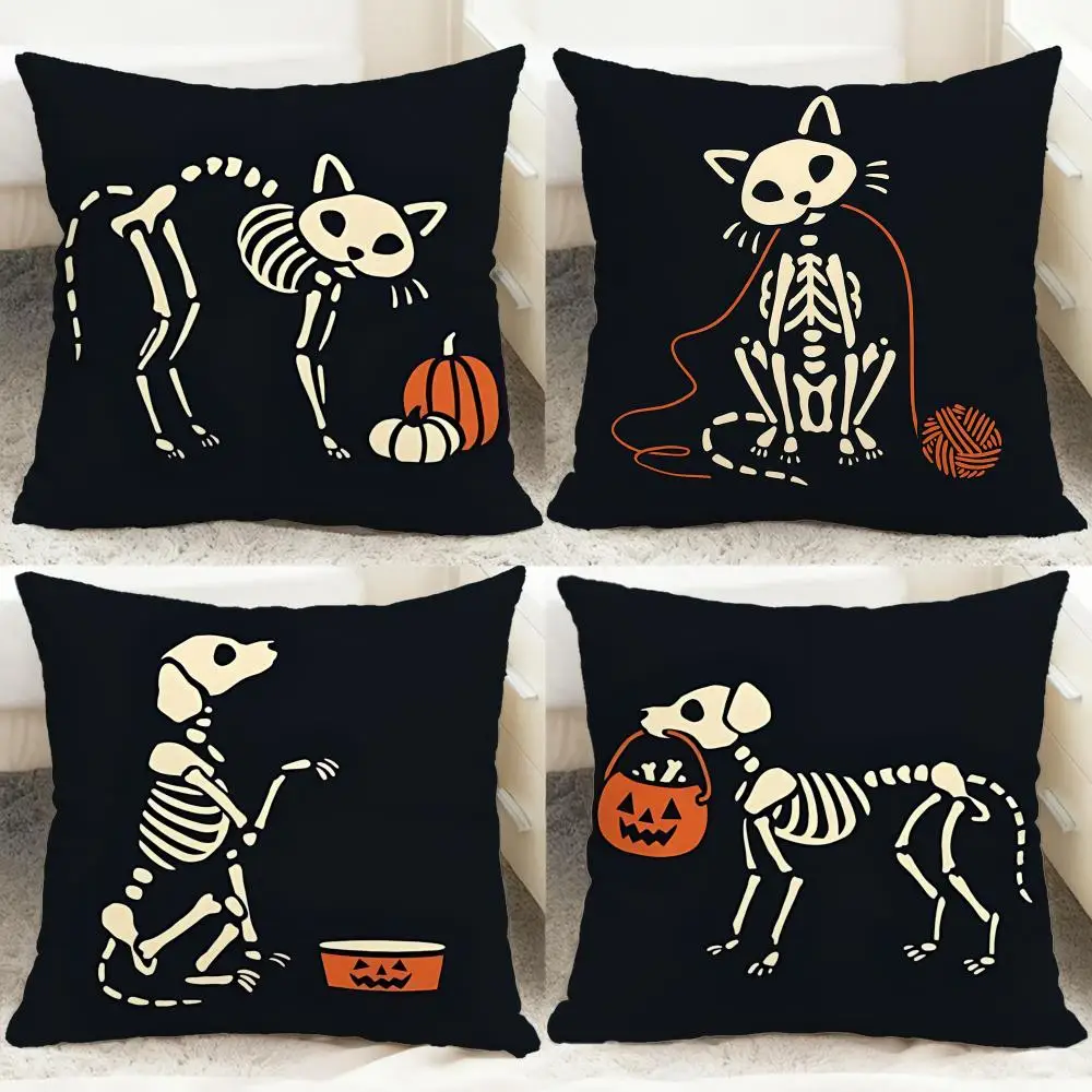 Holiday Halloween Cushion Cover Comfortable Reversible Pillow Cover Ideal for Car Sofa Bedroom & Beyond