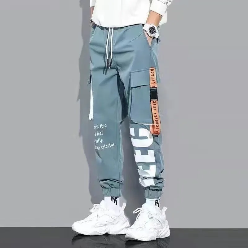 Klassische Streetwear Lässige Herren Jogginghose mit Bändern Schlanke Passform Frühling Cargohose mit Mehreren Taschen Modische Damenhose – Detail 15