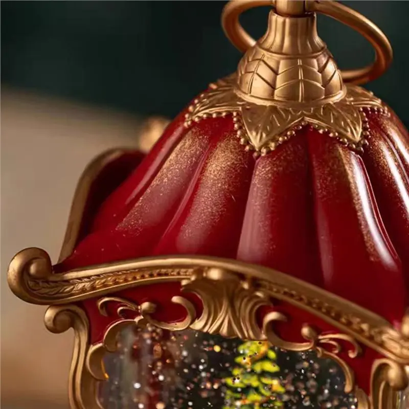 AB66-Snow Globe Turntable Movement Music Box Play Melody Carousel Decoration For Home Party Merry Winter