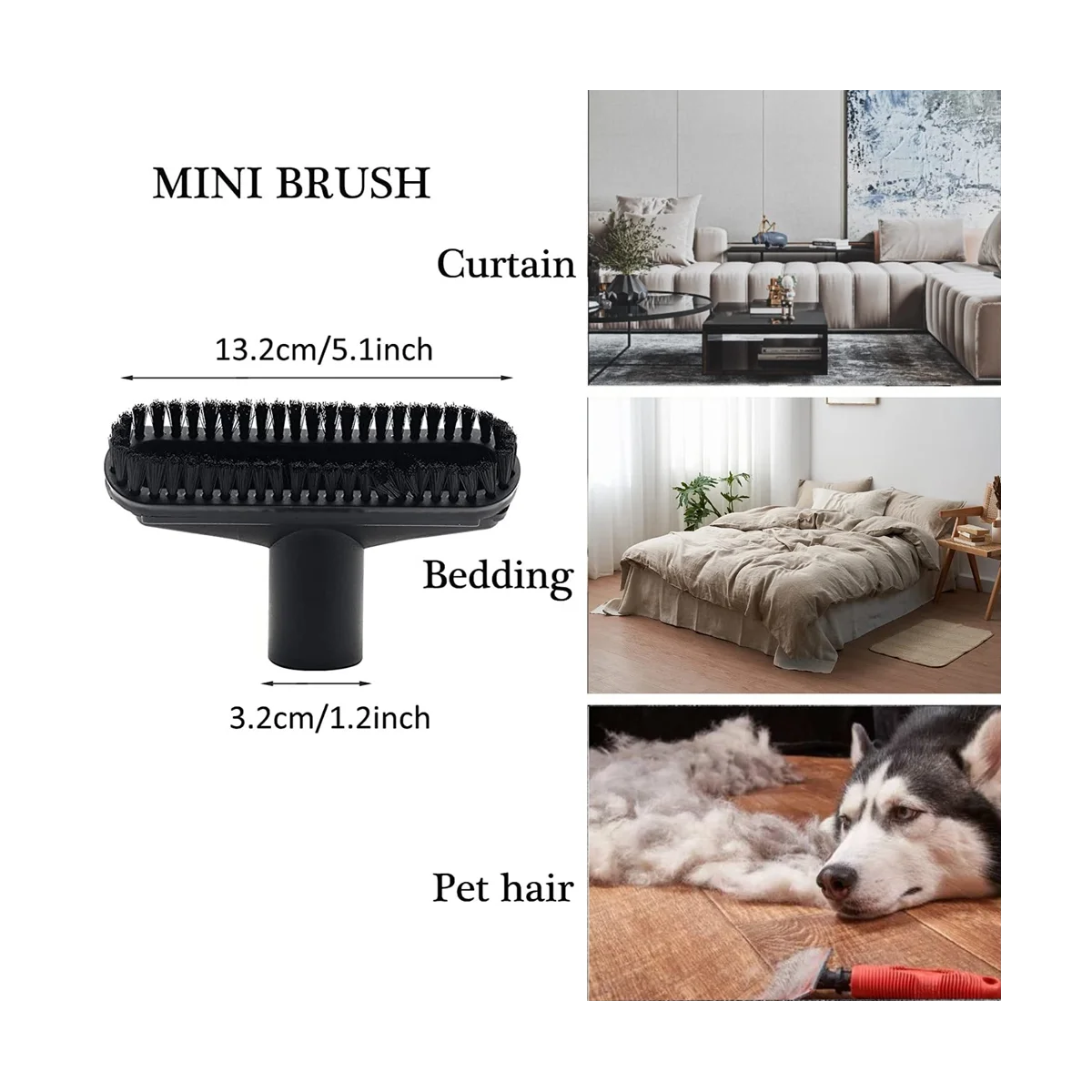 A09G-Насадки для пылесоса 32 мм (1-1/4 дюйма) Мини-набор щеток Гибкий щелевой инструмент