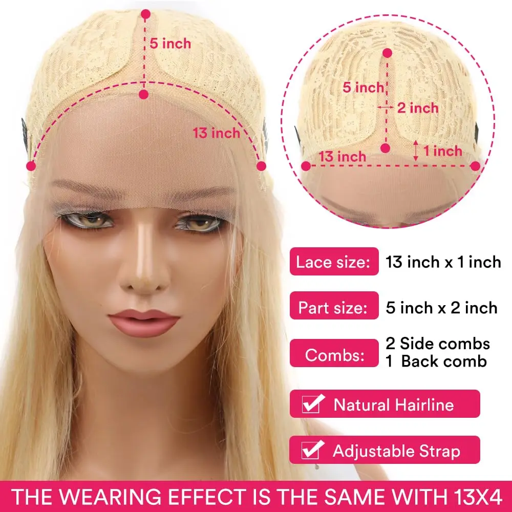 613 Kinky Curly Lace Front Wig Human Hair 180% Blonde Wig Human Hair Wet and Wavy Wigs for Women Glueless T Part Lace  Wig