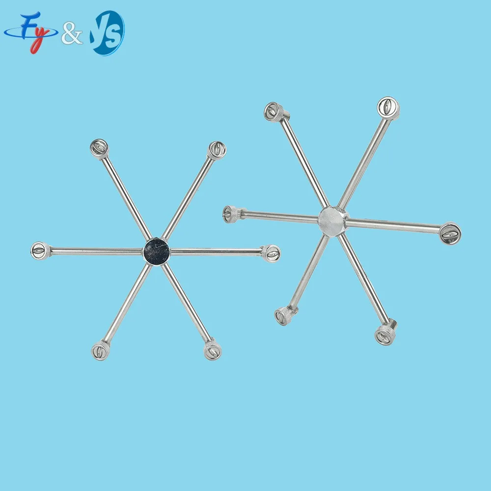 Stainless Steel 6-Head Agricultural Spray Nozzle, Multi-Fan Pattern Atomizing Sprayer Head for High Pressure Farm Sprayer