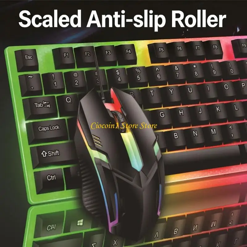 

A3PC Шнур подключения Водонепроницаемая пылезащитная 104-клавишная клавиатура с подсветкой Набор мышей