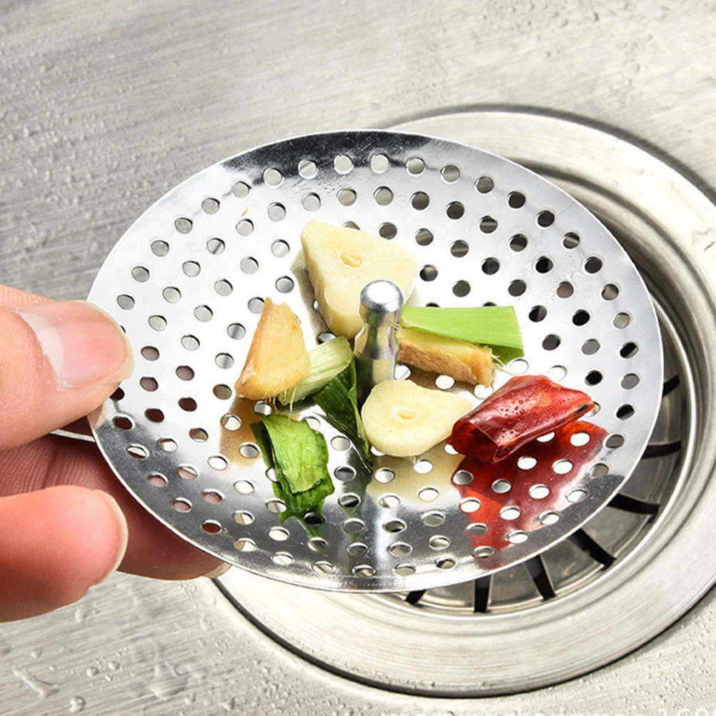 

6 Pcs Kitchen Sink Filter Strainer Stainless Steel Drain Basket Waste Garbage Net Smooth Edge No Scratch Bathroom Washroom