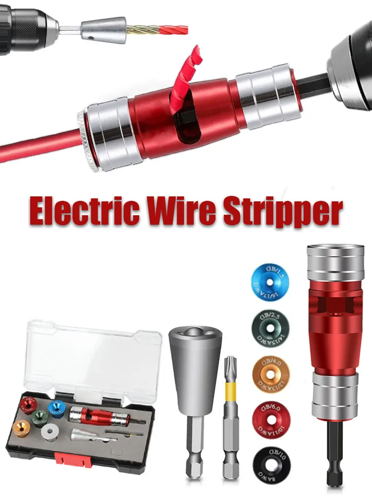 

Electric Wire Stripper Fast Stripping Wire Tool Electric Wire Peeling Machine for Power Drill Driver Wire Stripping Tools