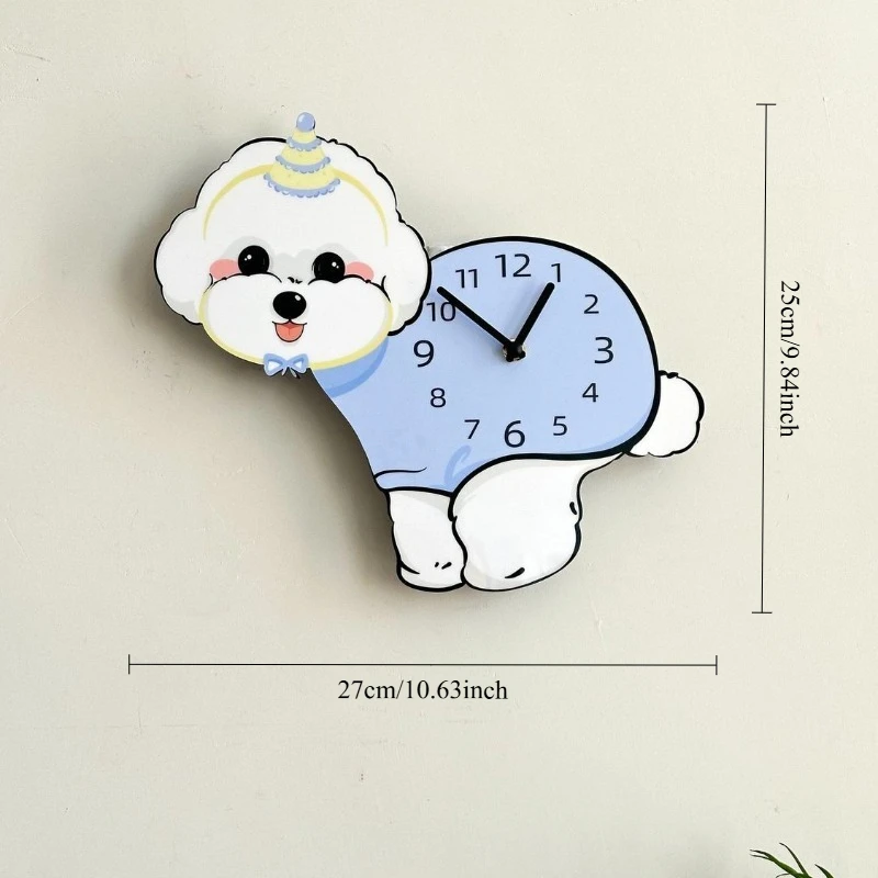 Cute Little Bear Swinging Clock, Little Dog Silent Decoration, Creative Clock, Home Living Room Cartoon Wall-mounted Clock - view 6
