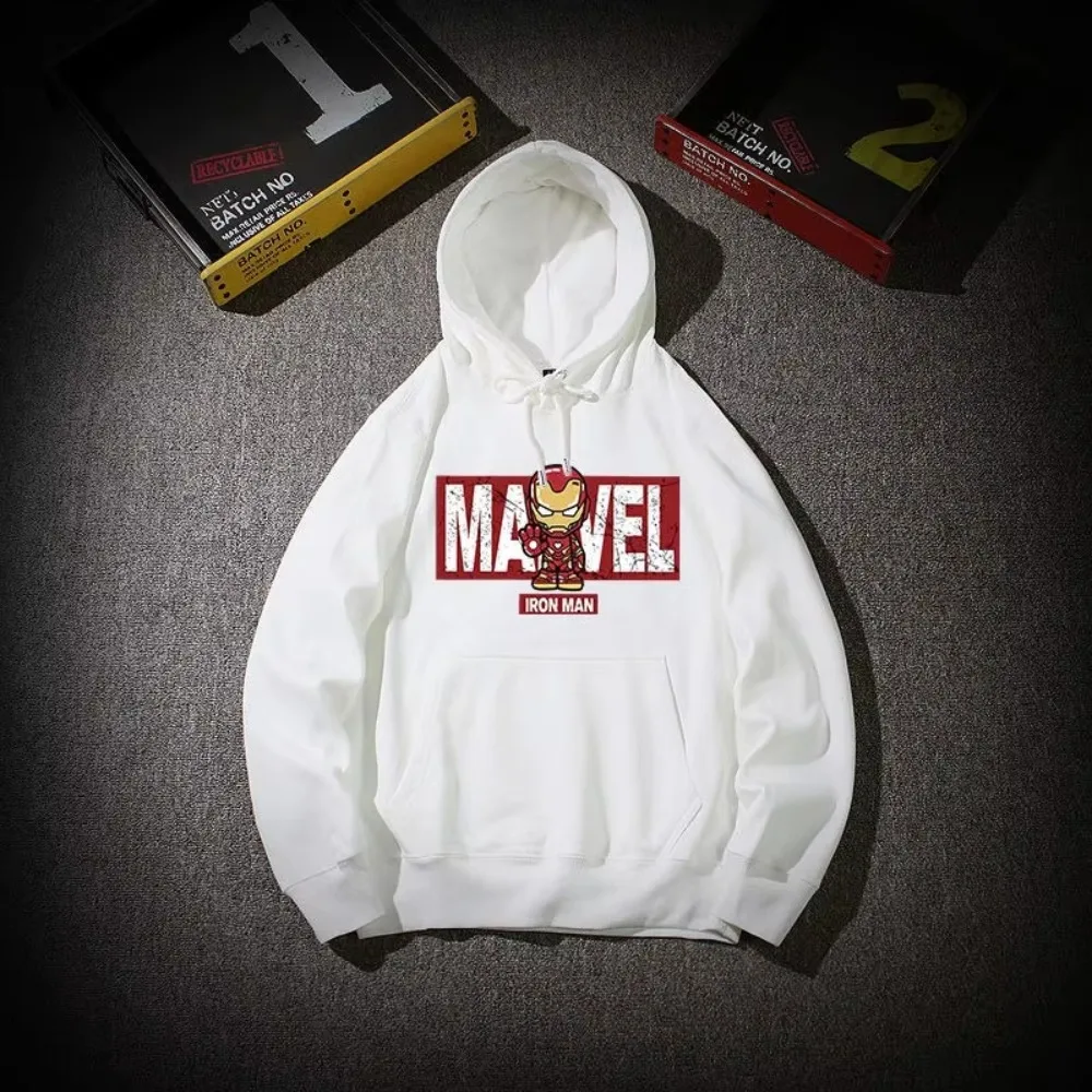 الرجال جديد مارفل الرجل الحديدي الكرتون هوديي الخريف/الشتاء جديد الرجال والنساء الاتجاه الأمريكي حجم كبير فضفاض سترة غير رسمية #2