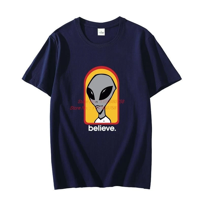 Cotton T-shirt Alien Workshop Believe Speed Way Oversized t-shirt Tees Tops Harajuku graphic t shirts Summer t shirt for men