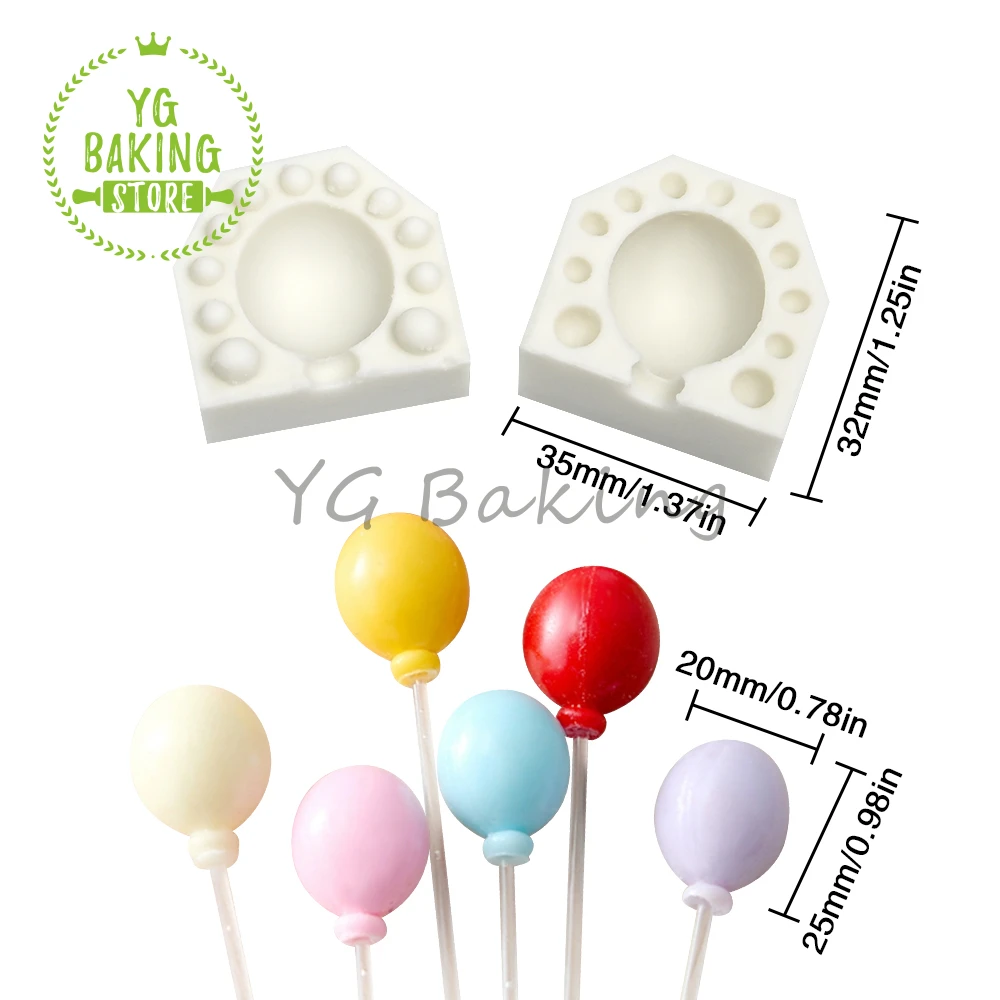 3D Balloon Design Silicone Mold Fondant Chocolate Mould DIY Clay Molds Valentine's Day Cake Decoration Tools Baking Accessories