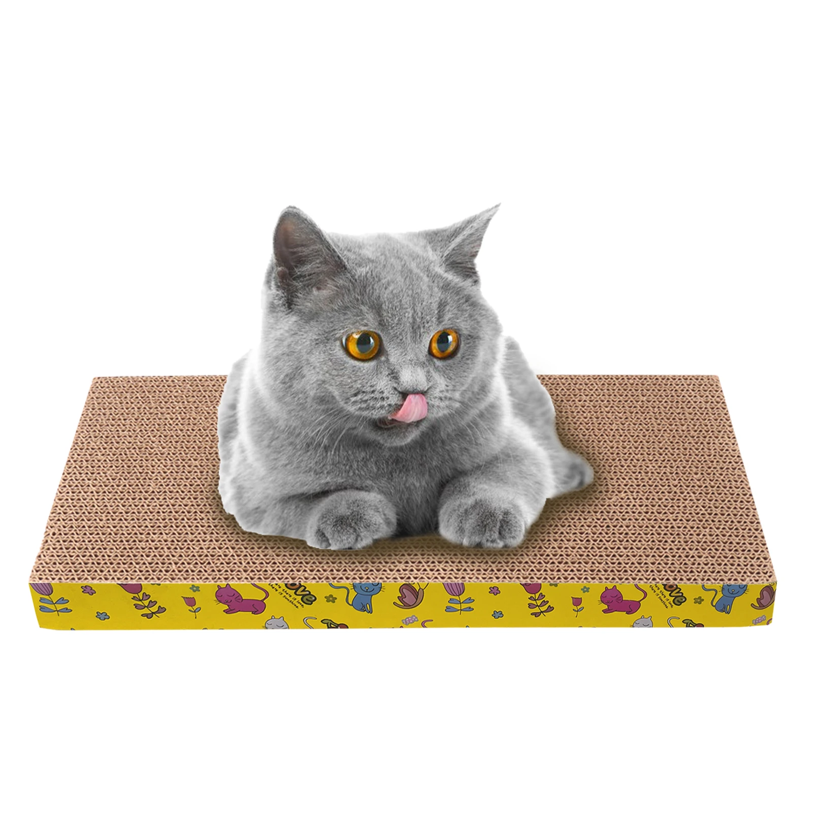 PrimePets 3 in 1 Cat Scratcher Cardboard, Reversible Corrugated Cat Scratching Pad