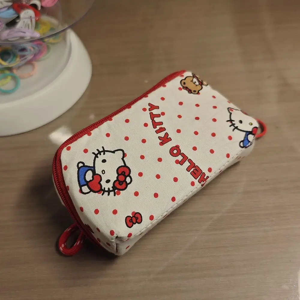 

Anime Sanrio Hello Kitty Mini Exquisite Storage Bag Cute Cosmetic Coin Jewelry Pouch Portable Travel Sundry Bag Kawaii Lovely