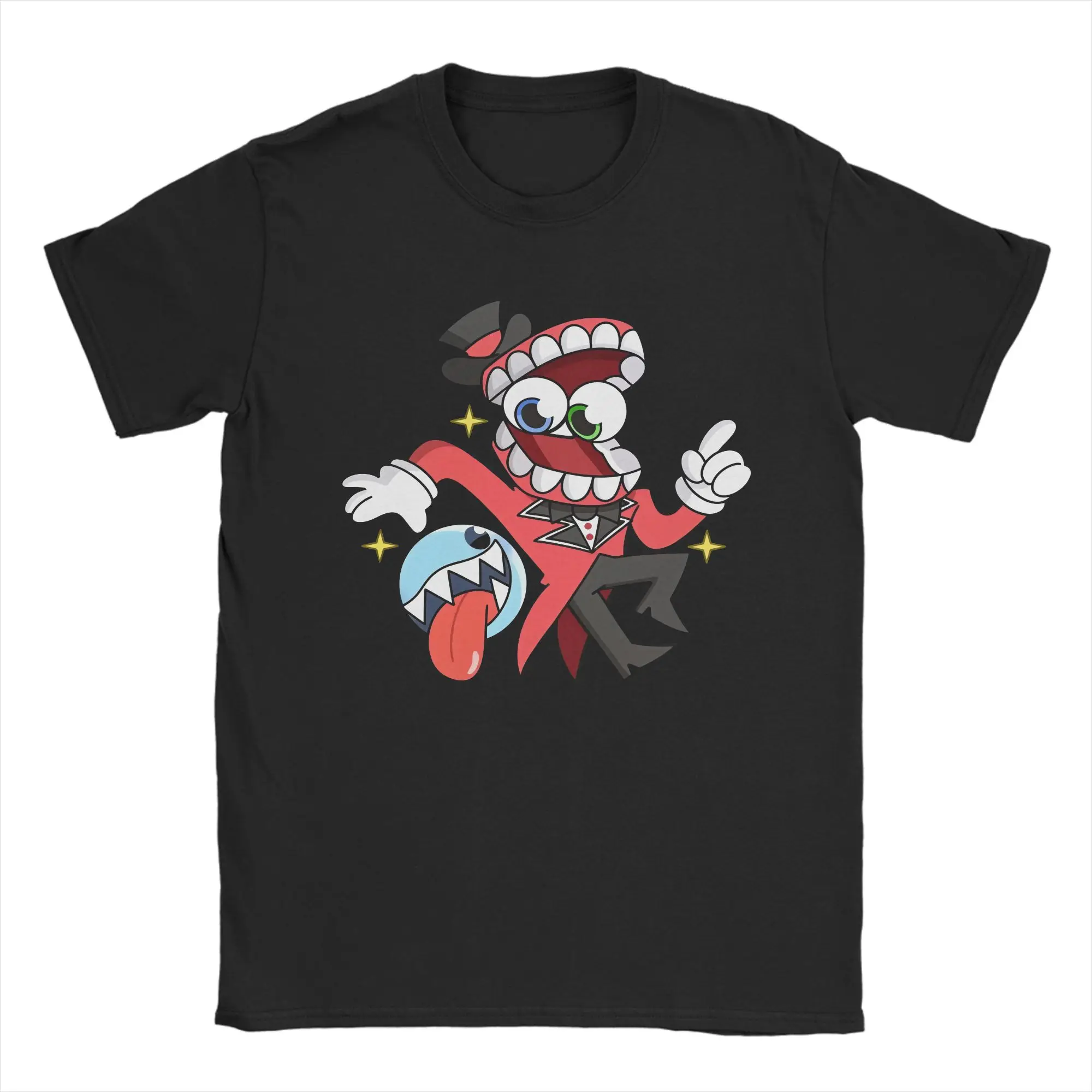 Caine Cartoon Digitals Circus T-Shirts for Men 100% Cotton Tees Round Neck Short Sleeve T Shirts Birthday Present Clothing
