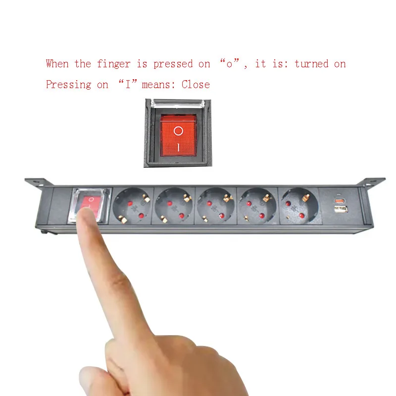 PDU power board concealed desktop standard EU socket C14 interface 1-9 holes, with switch TPC charging function