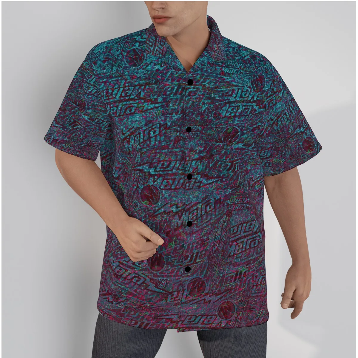 

Hawaiian Shirts for Men Cool Letter Print Shirts Gradient Color Design Beach Short Sleeve Summer Casual Button Up Hawaii Shirts